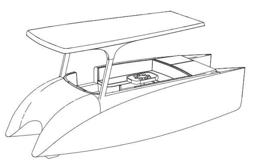 Solliner 21 solar boat sketch